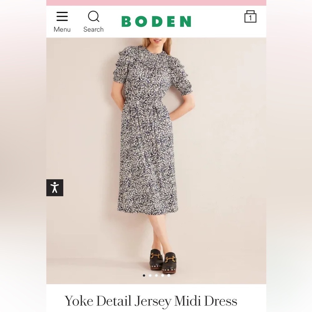 Boden Yoke Detail Jersey Midi Dress size 2p